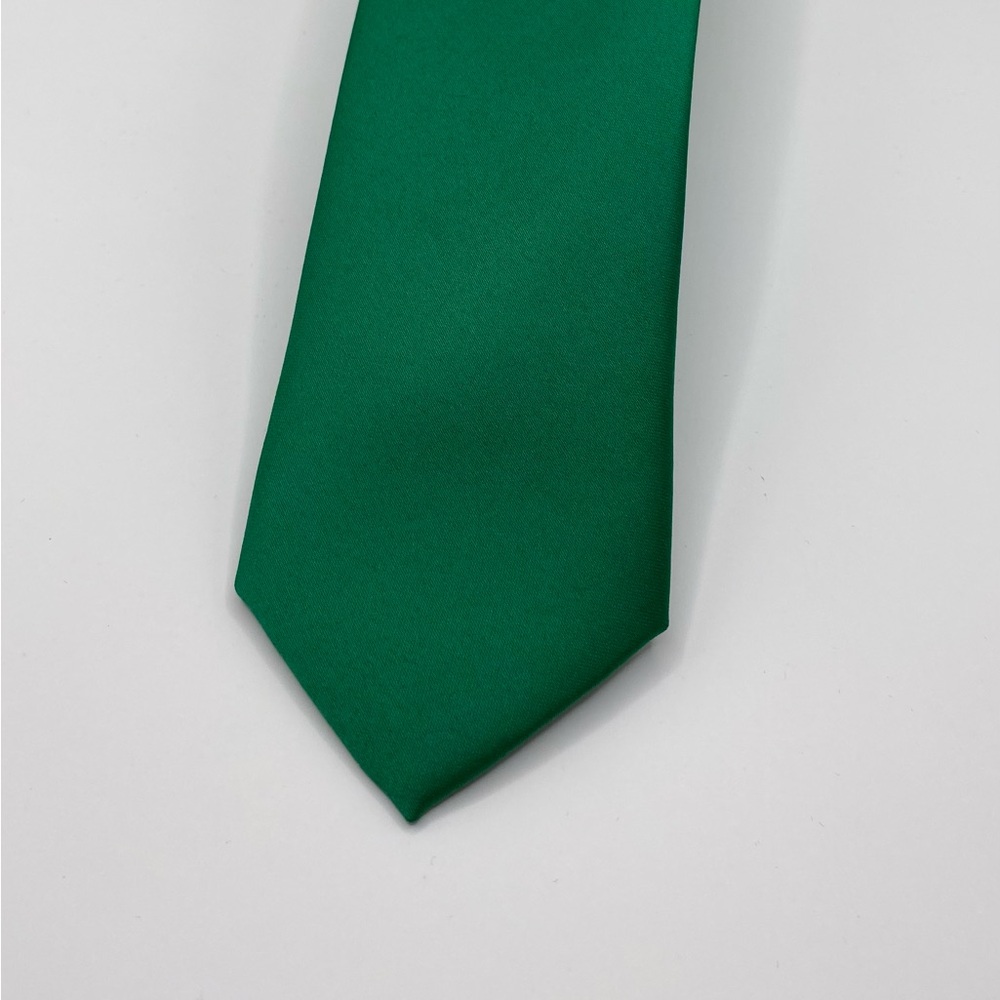 Vesuvio Napoli Men's Ties-  Solid Green - Slim design